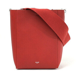 Celine Sangle Shoulder Bag Red Calfskin